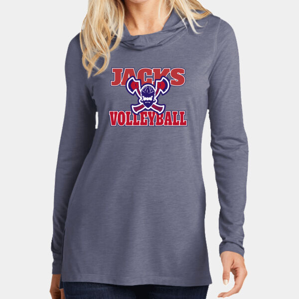 NT JACKS Volleyball - Ladies PosiCharge ® Tri Blend Wicking Long Sleeve Hoodie Thumbnail