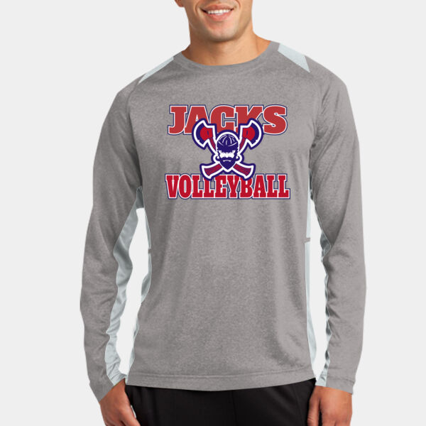 NT JACKS Volleyball - Long Sleeve Heather Colorblock Contender  Tee Thumbnail