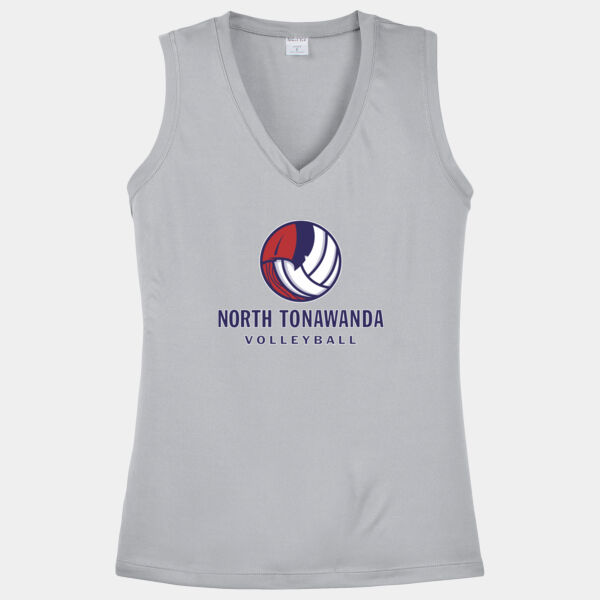 NT Volleyball - Ladies Sleeveless PosiCharge ® Competitor V Neck Tee Thumbnail