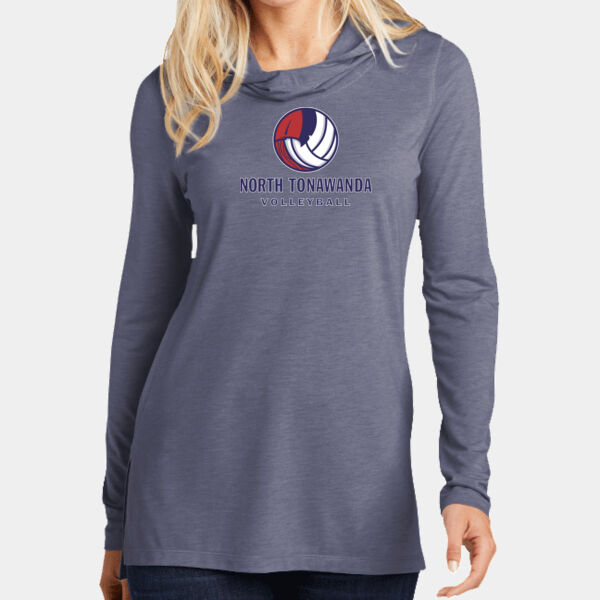 NT Volleyball - Ladies PosiCharge ® Tri Blend Wicking Long Sleeve Hoodie Thumbnail